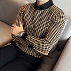 Men's Slim-fit Casual Patchwork Knit Sweater