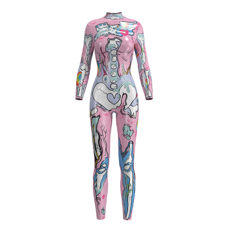 Digital Print Bodysuit - Sexy Women's Jumpsuit