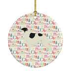 Borzoi Merry Christmas Ceramic Ornament