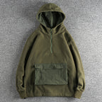 Men's Heavy Double Polar Fleece Half-Neck Hoodie | Streetwear