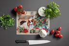 Cavalier Spaniel Cozy Christmas Glass Cutting Board