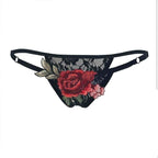 Rose Lace Panties - Floral Design Lingerie Set