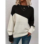 Women's Colorblock Knitted Sweater Pullover | Streetwear