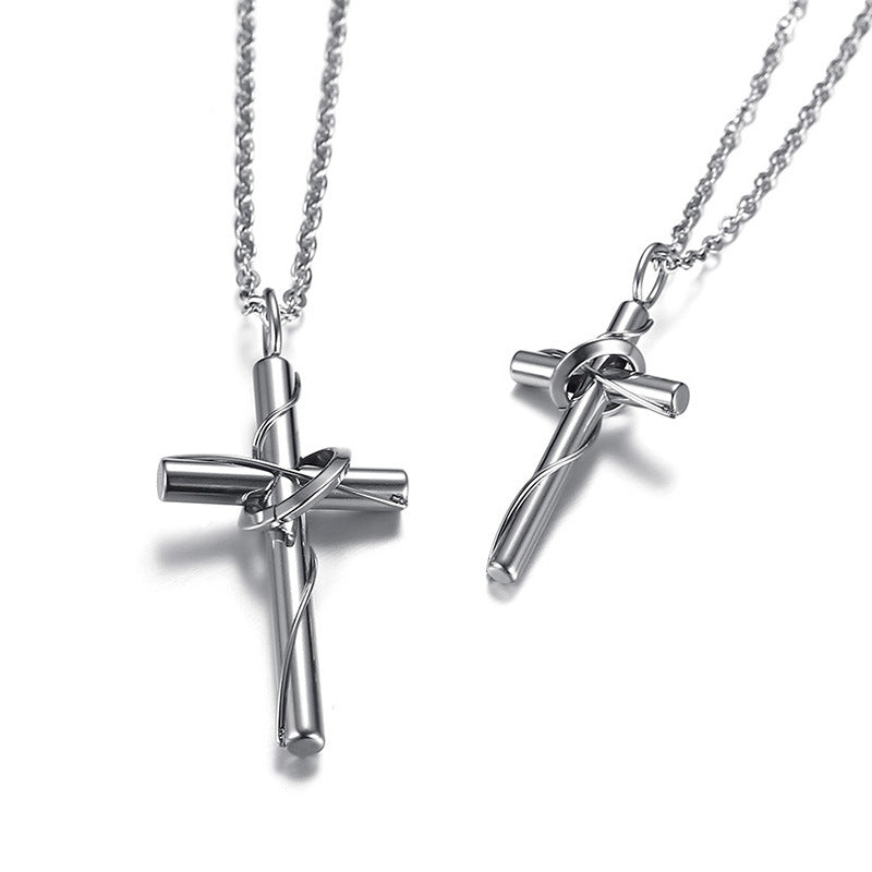 [Duplicate] [Archived] Stainless Steel Couple Cross Pendant Christian Jewelry