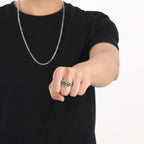 Vintage Men's Fashion Ring with Cross and Wings Design