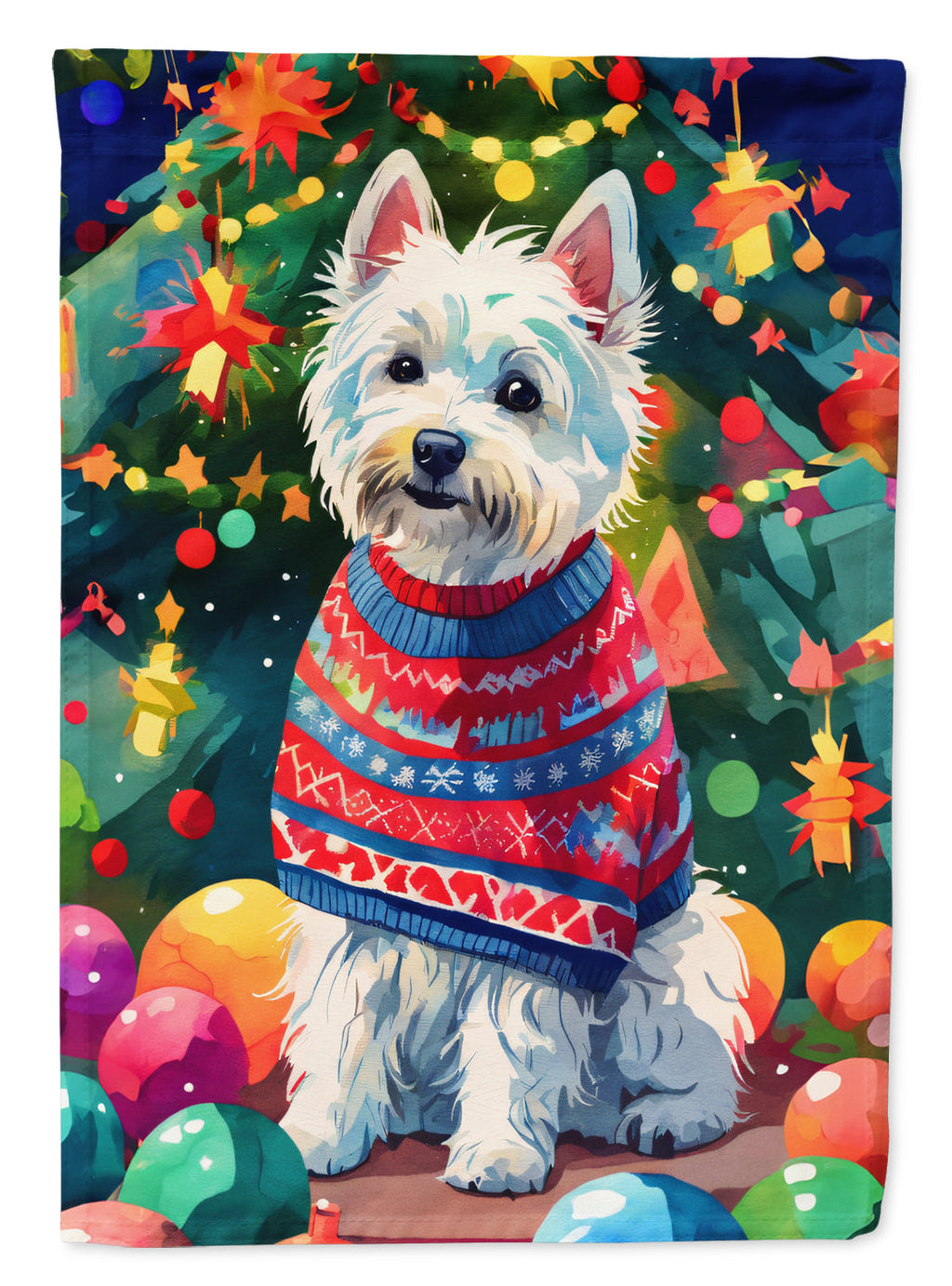 Westie Christmas Garden Flag