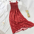 Summer Polka Dot Ruffle Strap Dress for Women