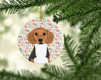Beagle Tricolor #1 Christmas Ceramic Ornament