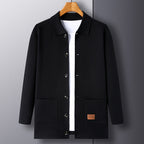 Men's Knitted Cardigan with Turn-down Collar Sweater