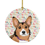 Pembroke Welsh Corgi Sable and White Christmas Ceramic Ornament