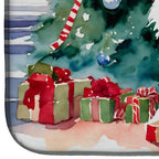 Japanese Spitz Cozy Christmas Dish Drying Mat