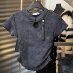 Women's Retro Short Sleeve T-Shirt Jacket for Spring | Streetwear