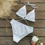 Solid Color Lace Bikini Set for Women - 2024 New Style