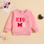 Embroidered Sweater with Girls' Letter Towel Design