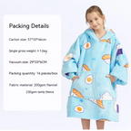 CozyHood™ Flannel Hooded Lazy Blanket – Plus-Size Cashmere Hoodie for Children | Streetwear