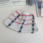 Women's Japanese Stripe Wool Fisherman's Hat | Embroidered Cap
