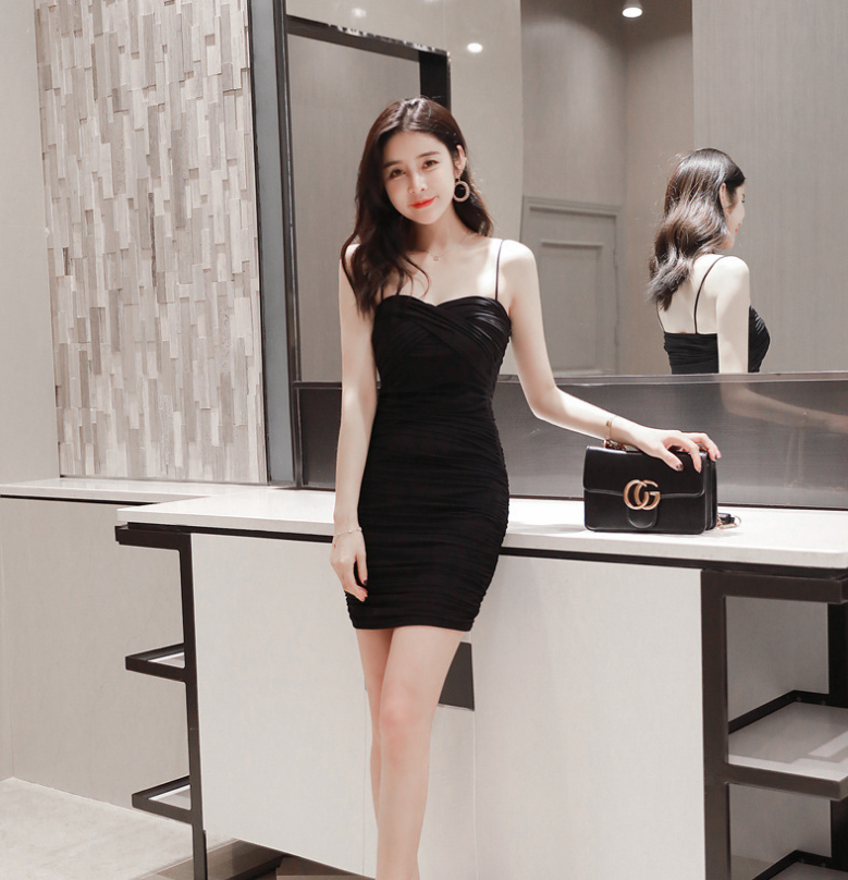 Elegant Strapless Bodycon Dress with Spaghetti Straps