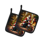 Labrador Retriever and Santa Claus Pair of Pot Holders