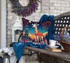 Giraffe Christmas Throw Pillow