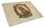 Otterhound Christmas Flowers Glass Cutting Board