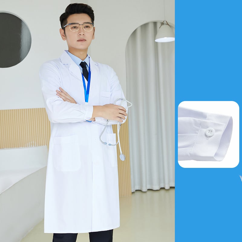 White Long Sleeve Coat for Tattoo Artist Uniform