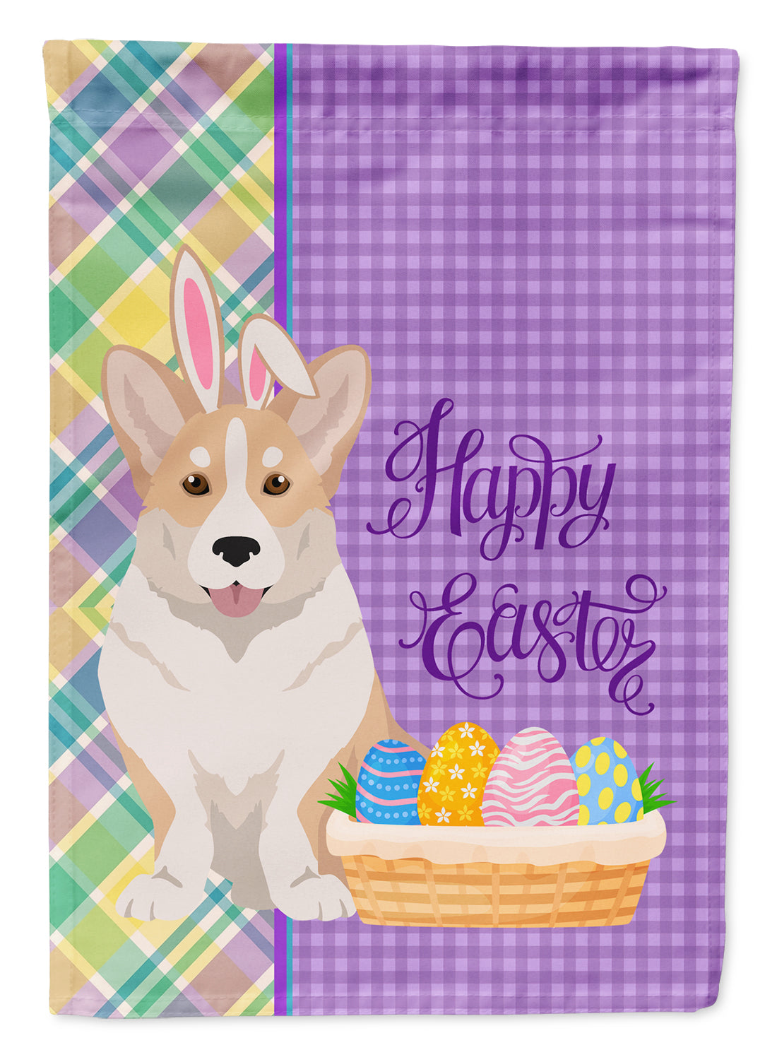 Fawn Cardigan Corgi Easter Garden Flag