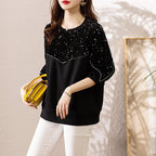 Elegant Slimming Air Cotton Sweater with Sequins