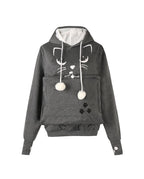 Cat Face Printed Hooded Sweater for Women