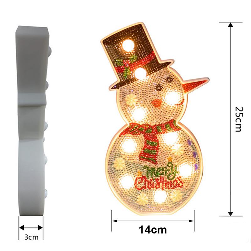 DIY 5D Diamond Painting Night Light - Christmas Tree & Snowman