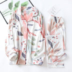 V-Neck Knitted Long-Sleeved Cardigan for Home Wear