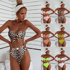 High-Quality Bikini with Metal Clasp and Leopard Print
