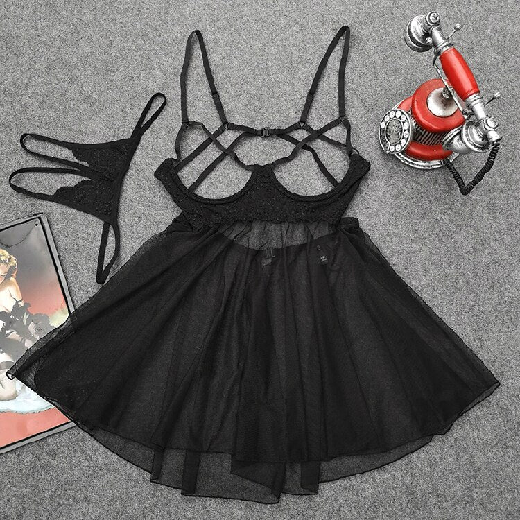 Lingerie Nightdress with Adjustable Straps and Temptation