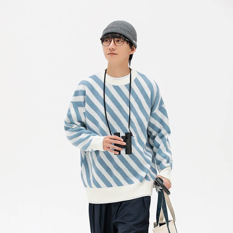 Trendy Men's Loose Knitted Pullover Sweater | Streetwear