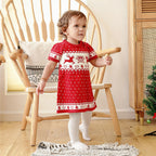 Christmas Elk Print Sweater for Baby Girls