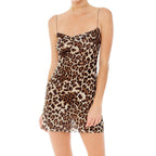 New Women's Leopard Print Mesh Dress for Autumn/Winter