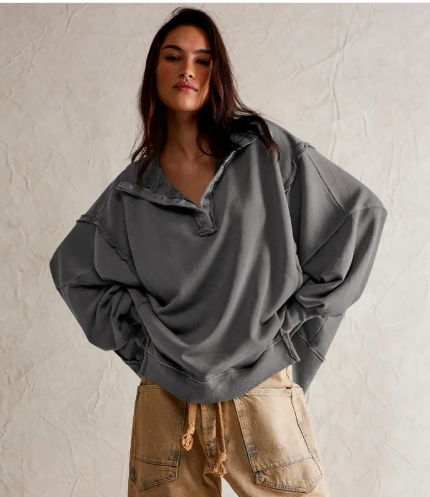Sleeve Split Lapel Sweater