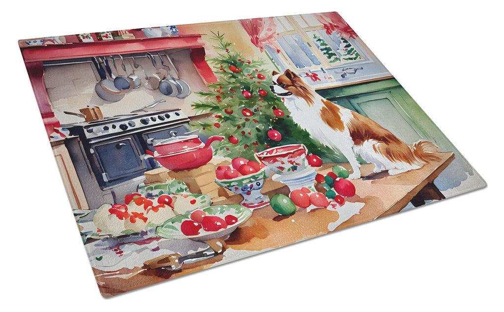 Japanese Chin Christmas Cookies Glass Cutting Board