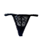 Women's Lace Embroidered Heart Thong