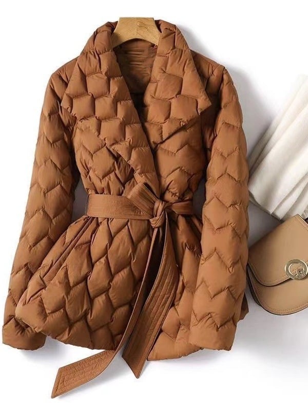 Lightweight Down Jacket with Water Ripple Design