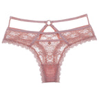 Lace Cross Thong Panties for Women with Cut-Out Design