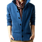 Men's Solid Color Long Sleeve Sweater Jacket Cardigan