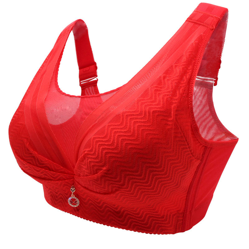 Plus Size Wireless Lace Bra with Adjustable Support