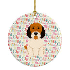 Merry Christmas Petit Basset Griffon Veenden Ceramic Ornament