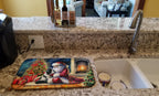 Japanese Chin and Santa Claus Dish Drying Mat