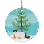 Ragamuffin Cat Christmas Ceramic Ornament