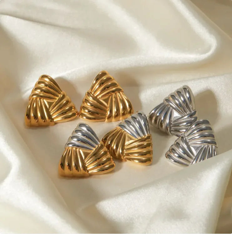 Brigitte Two-Tone Gold Elegance Earrings | Jewelry