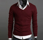 Men's V-Neck Sweater in British Retro Style