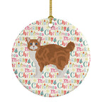Manx #2 Cat Christmas Ceramic Ornament