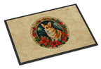 Corgi Christmas Flowers Doormat