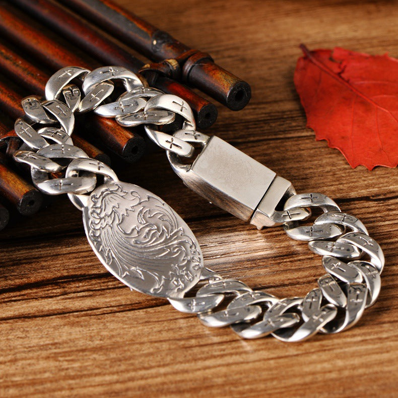Men's Masonic All-Seeing Eye Cross-Link Bracelet
